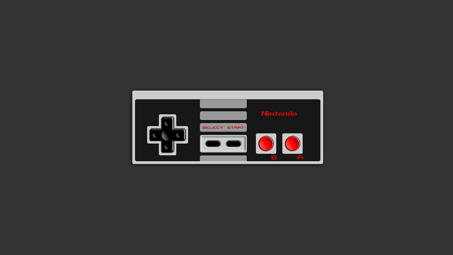 Nes Black Controller In Gray Background