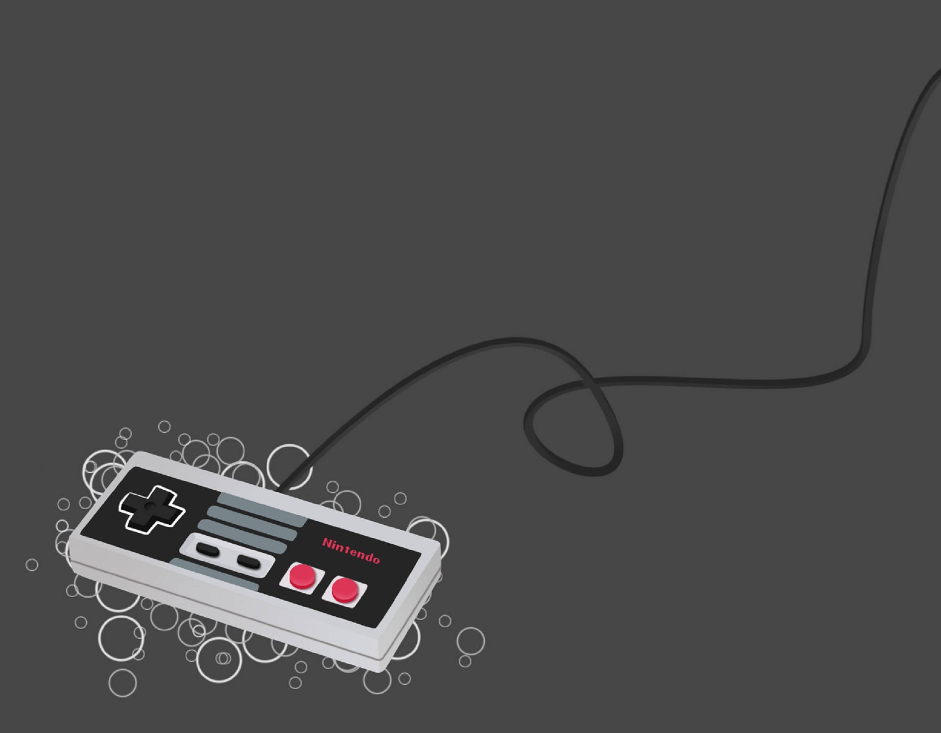 Nes Controller In Gray Background