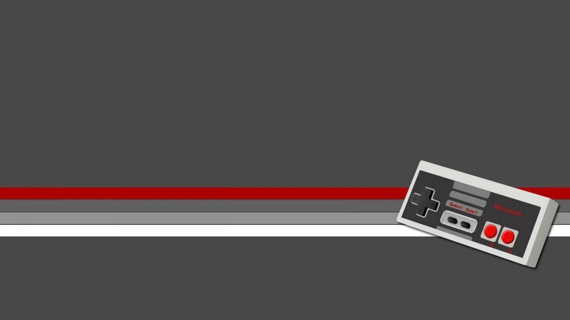 Nes Controller In Gray With Lines Background