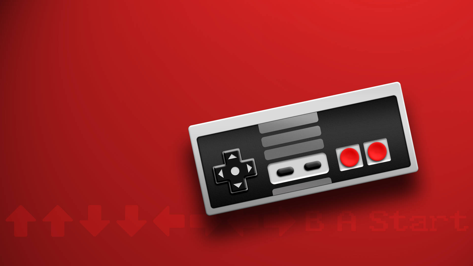 Nes Controller In Red Background