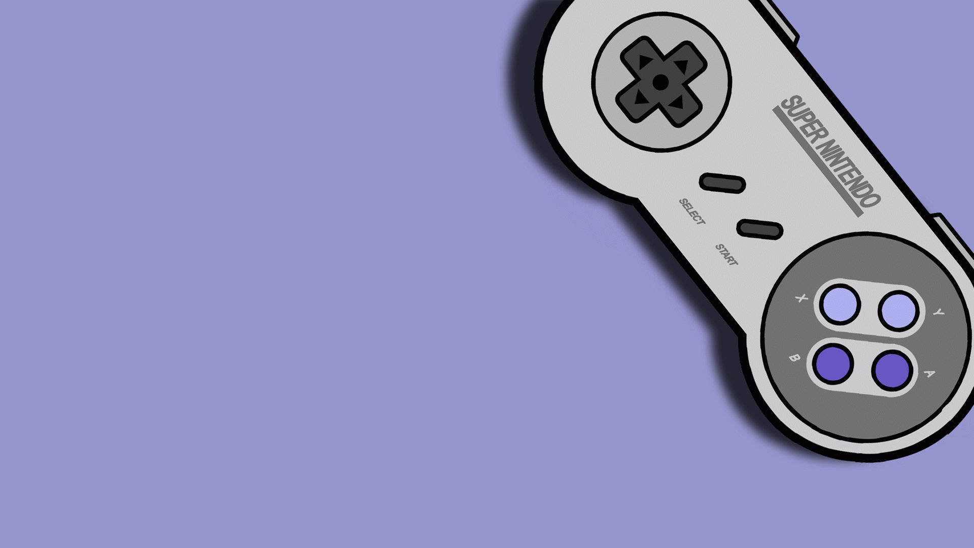 Nes Game Controller In Purple Background