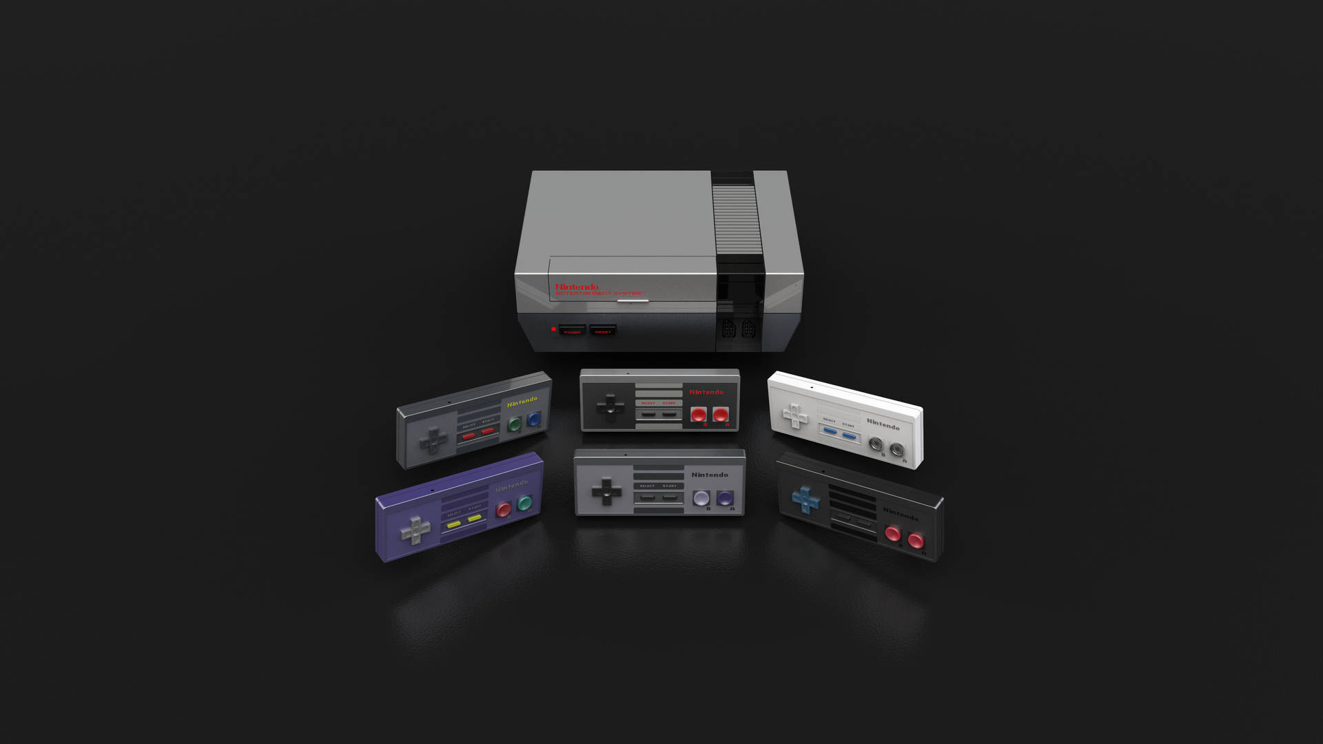 Nes With Different Controllers Background
