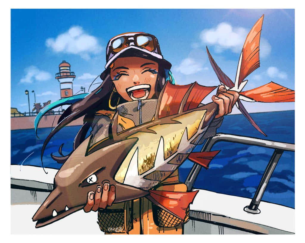 Nessa Catching A Barraskewda Background