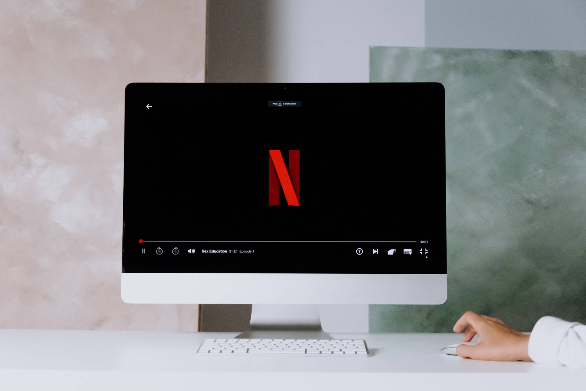 Netflix Logo On Computer Screen Background