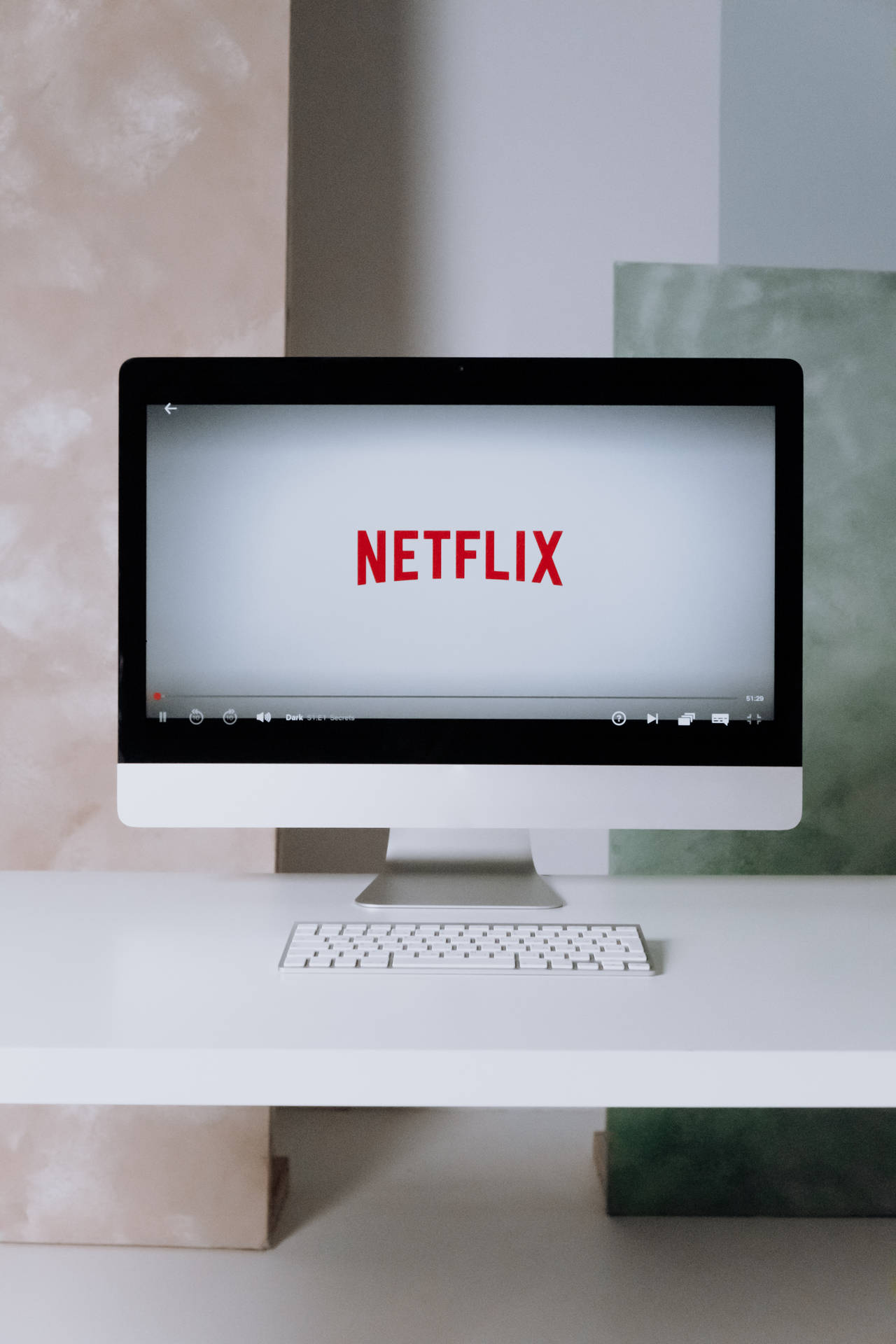 Netflix On Computer Screen Background