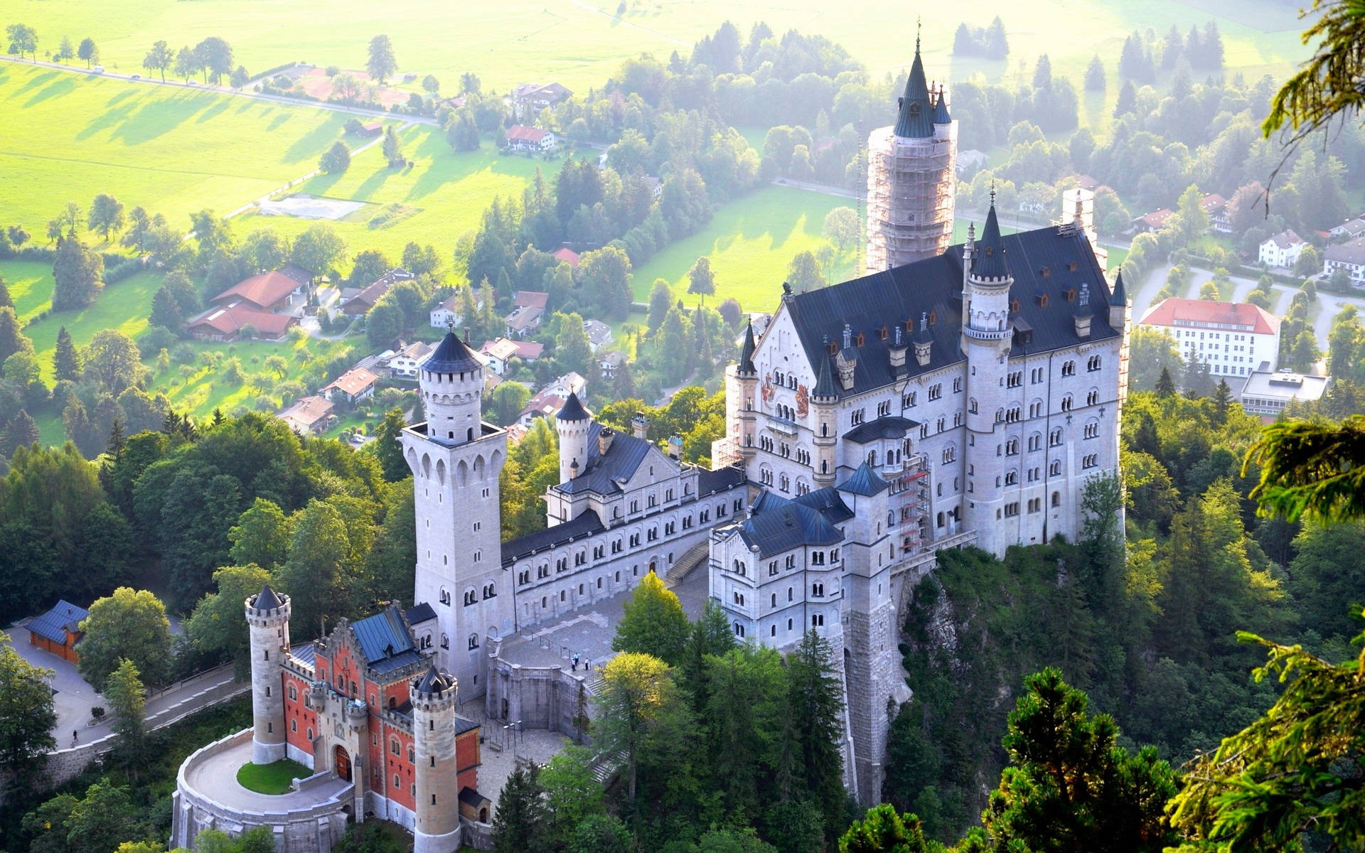 Neuschwanstein Castle Isometric Forest Background