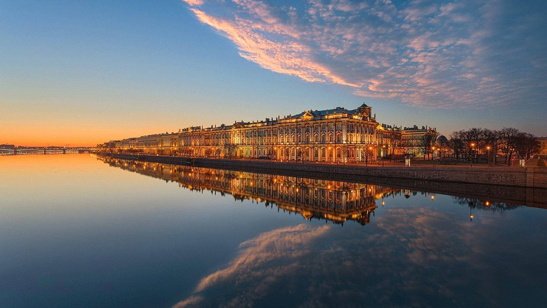 Neva River In Saint Petersburg Background