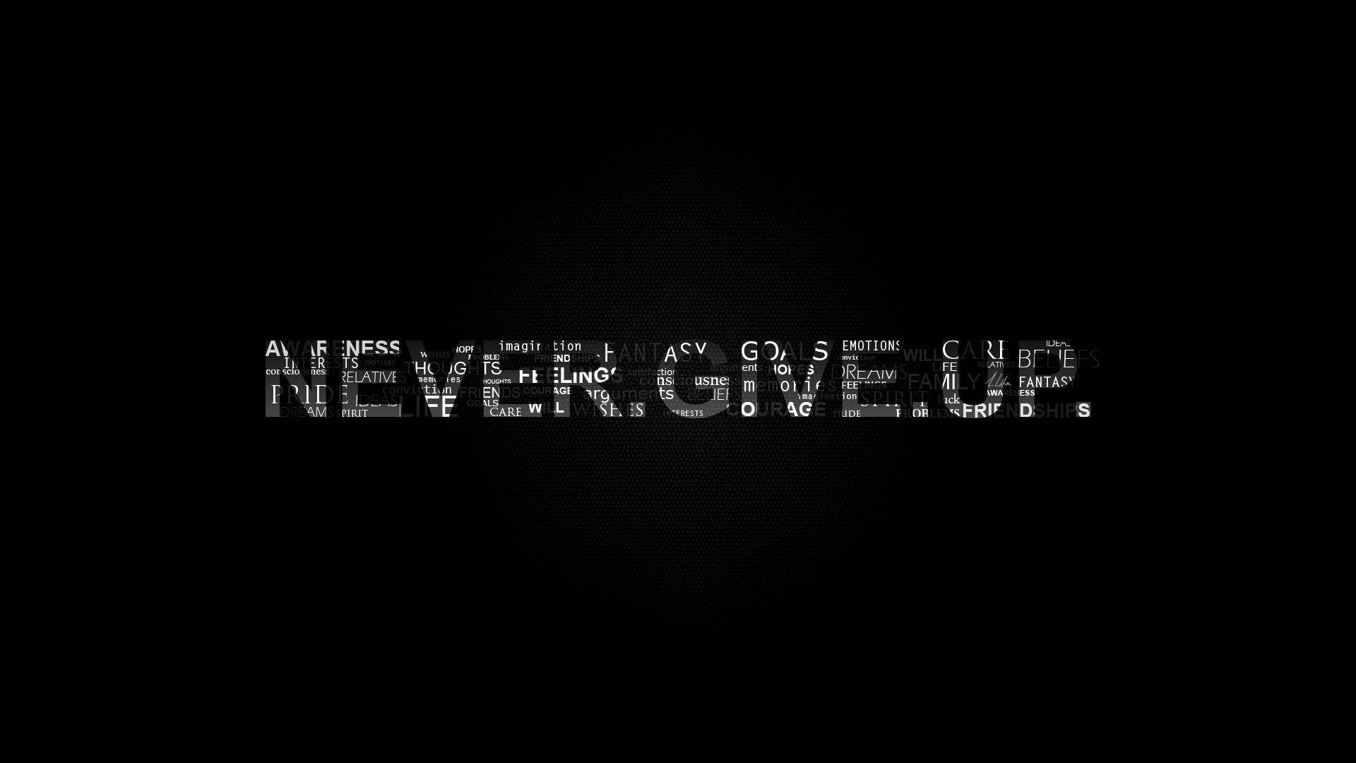 Never Give Up Word Collage Background