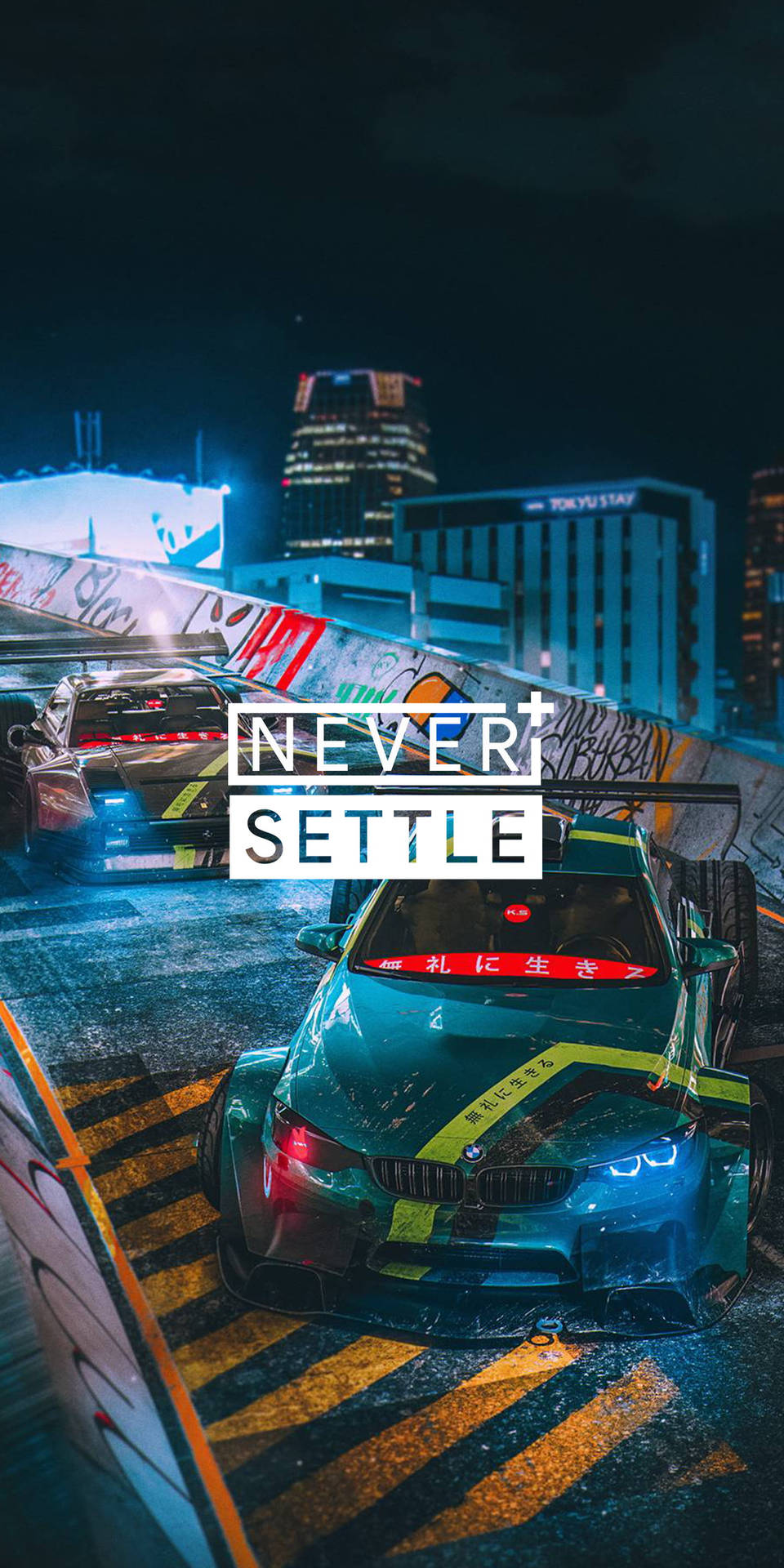 Never Settle Race Cars Night Background