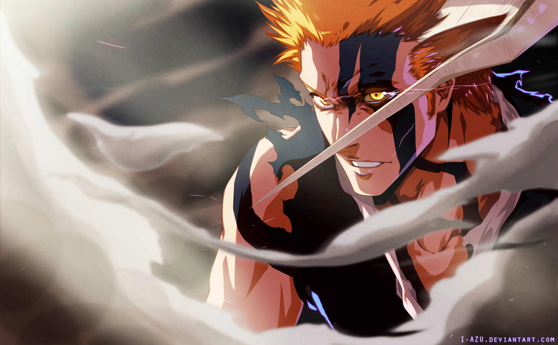 New Bleach Ichigo Fighting Background