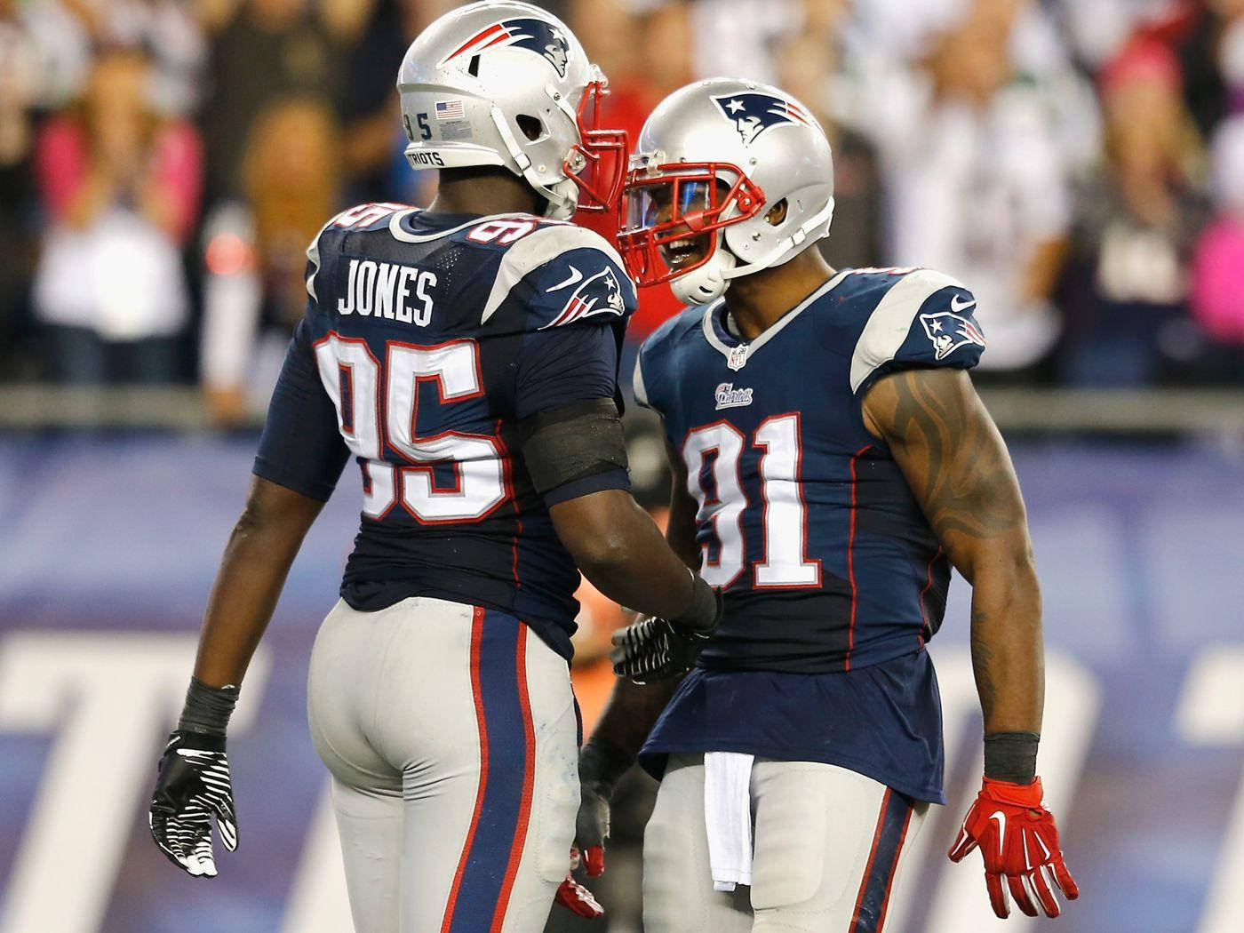 New England Patriot Chandler Jones And Deatrich Wise Background