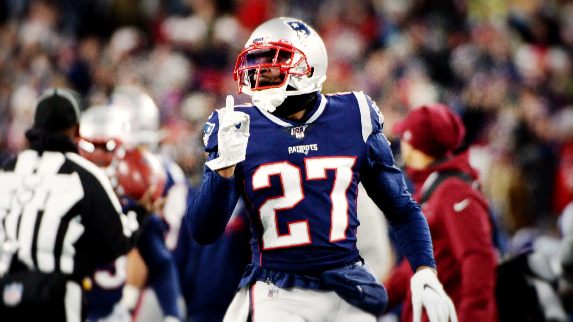 New England Patriots Cornerback Jc Jackson At Gillette Stadium Background