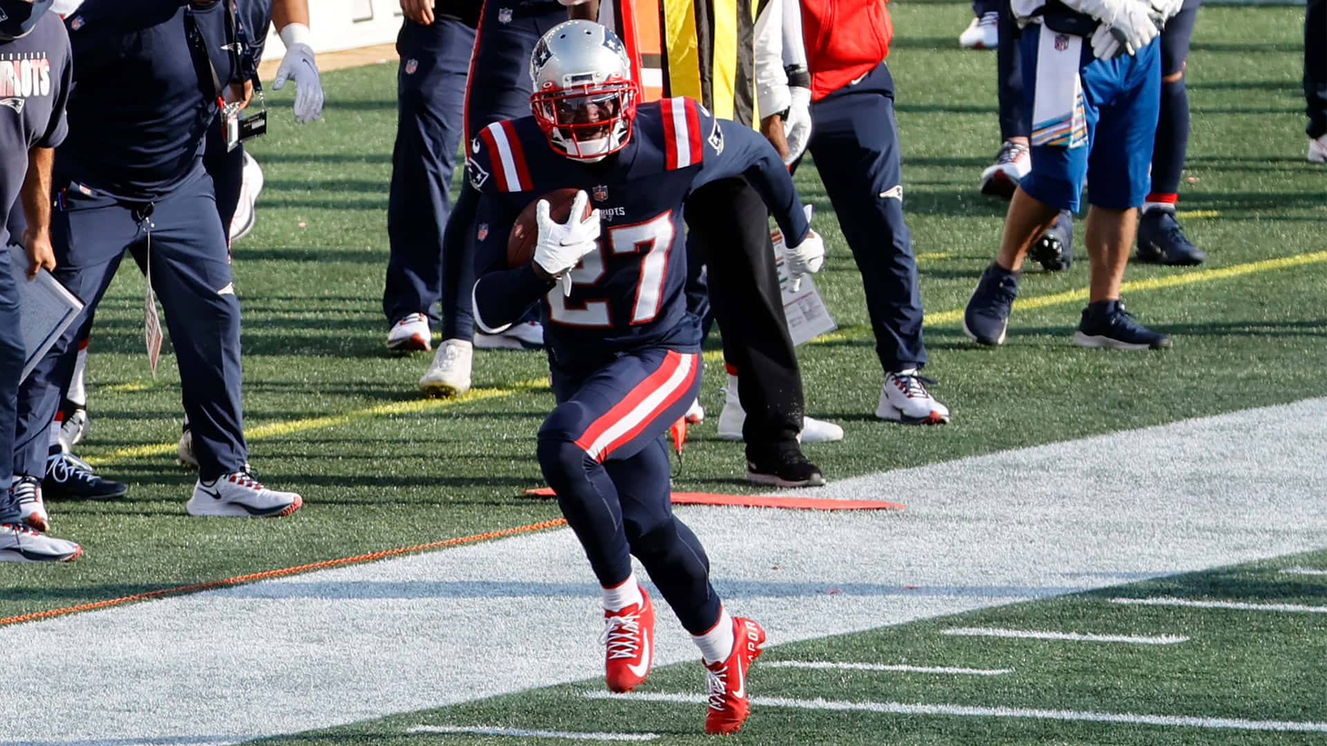 New England Patriots Cornerback Jc Jackson At Gillette Stadium Background