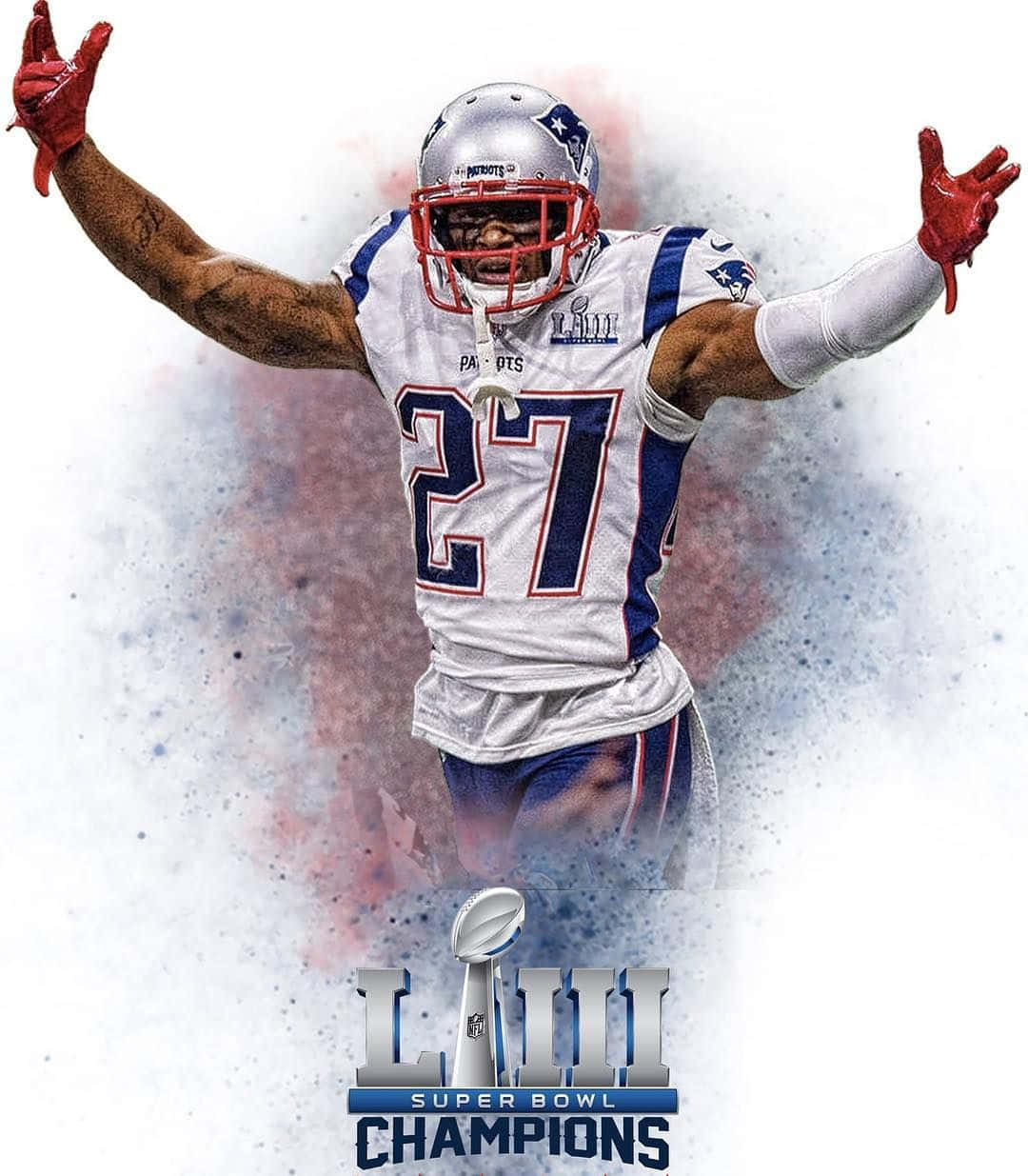 New England Patriots Cornerback Jc Jackson Graphic Art Background