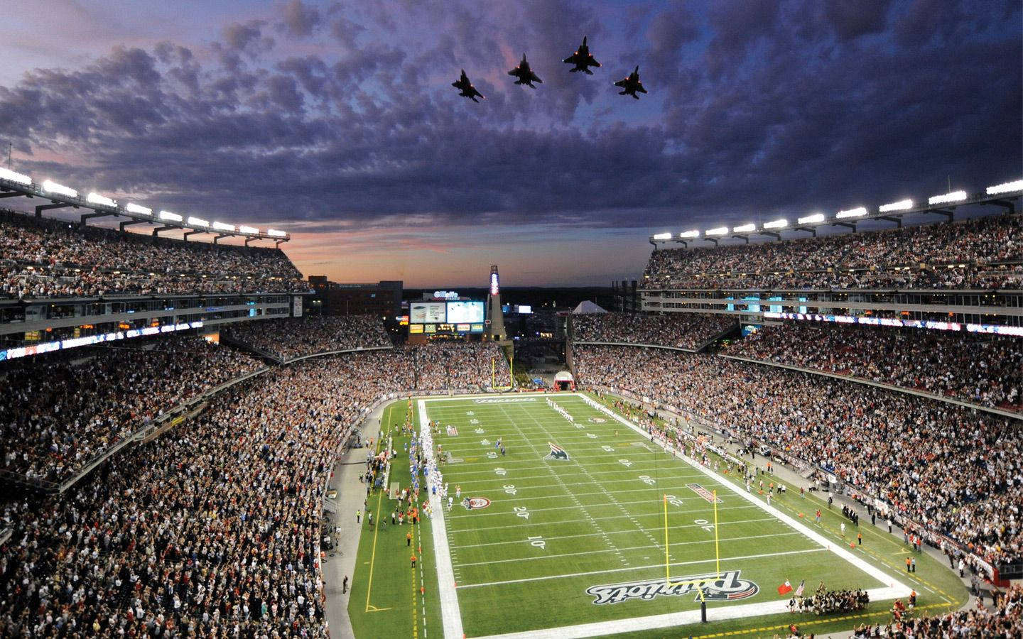New England Patriots Crowded Stadium Background