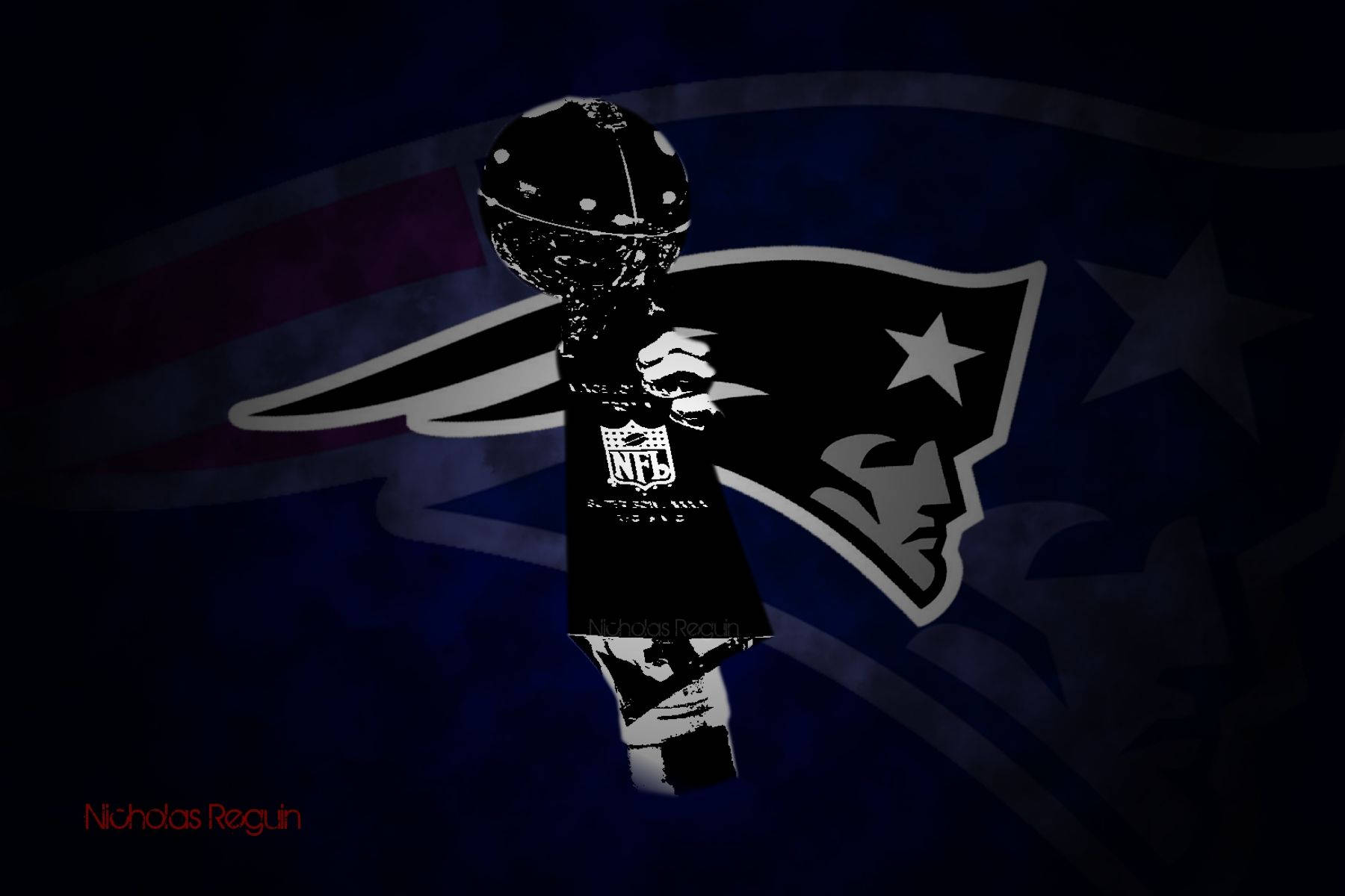 New England Patriots Logo In Black Background