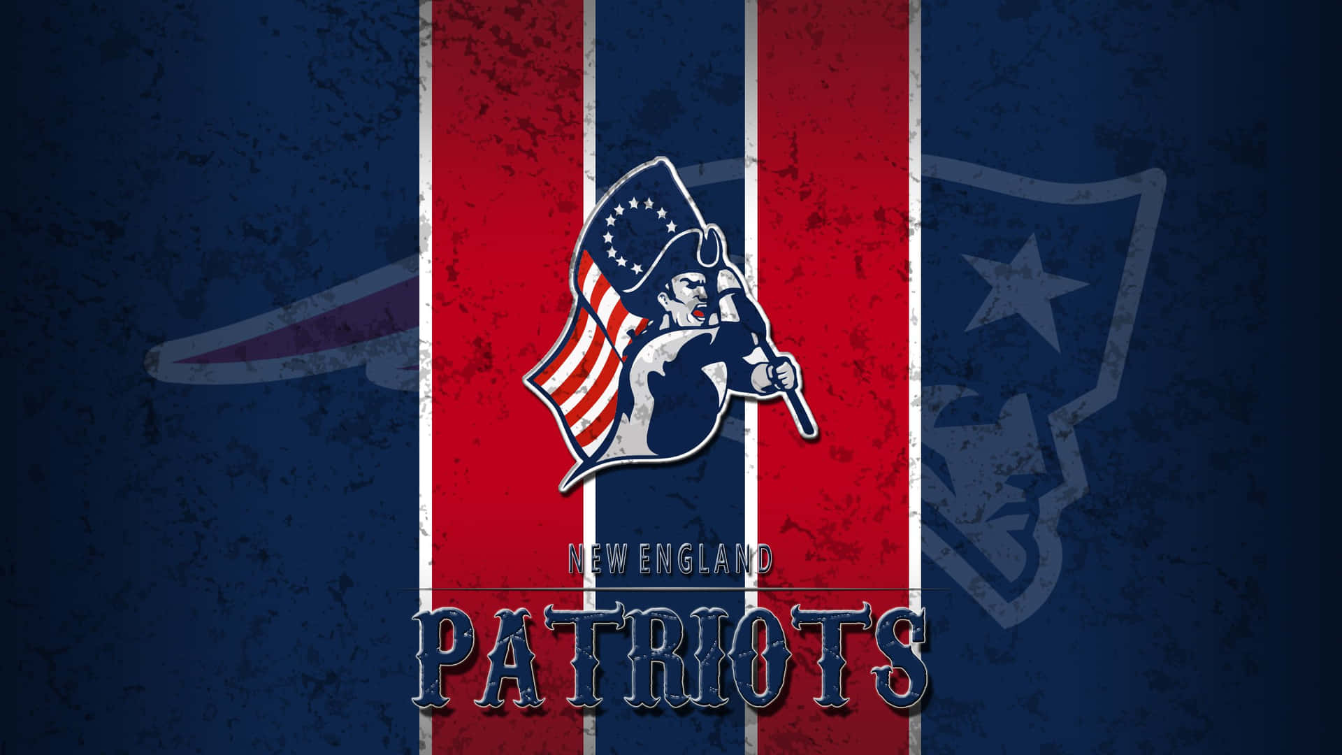 New England Patriots Logo With Flag Background