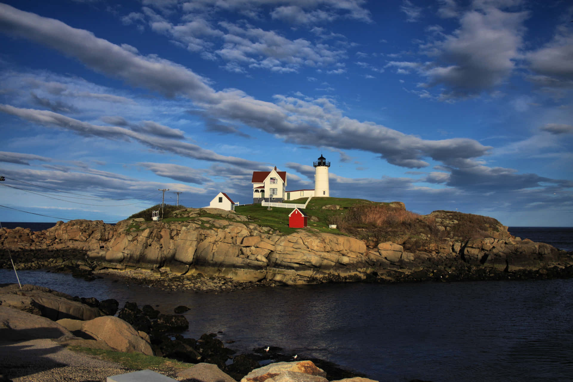 New England Summer Sea Lighthouse Background