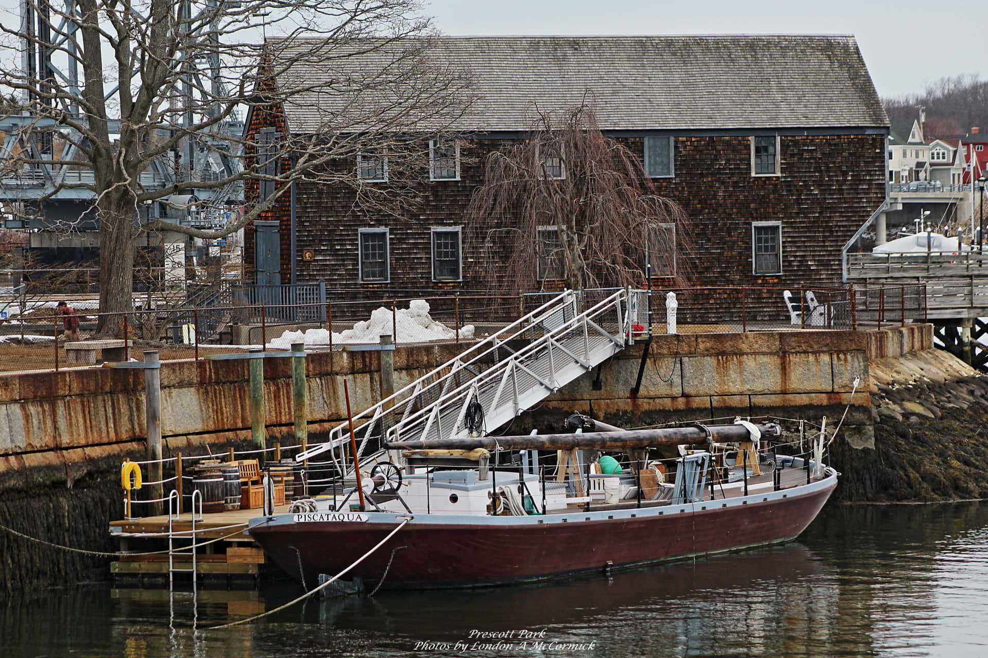 New England Summer Ship River Background