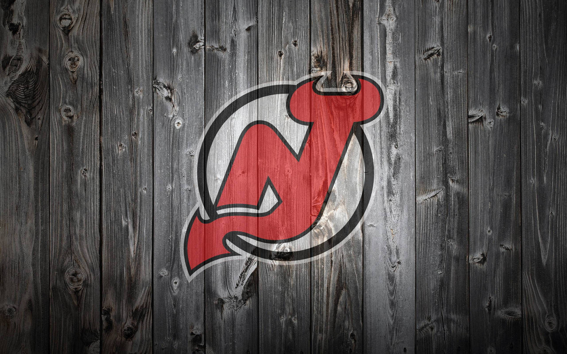 New Jersey Devils Logo On Wooden Tiles Background