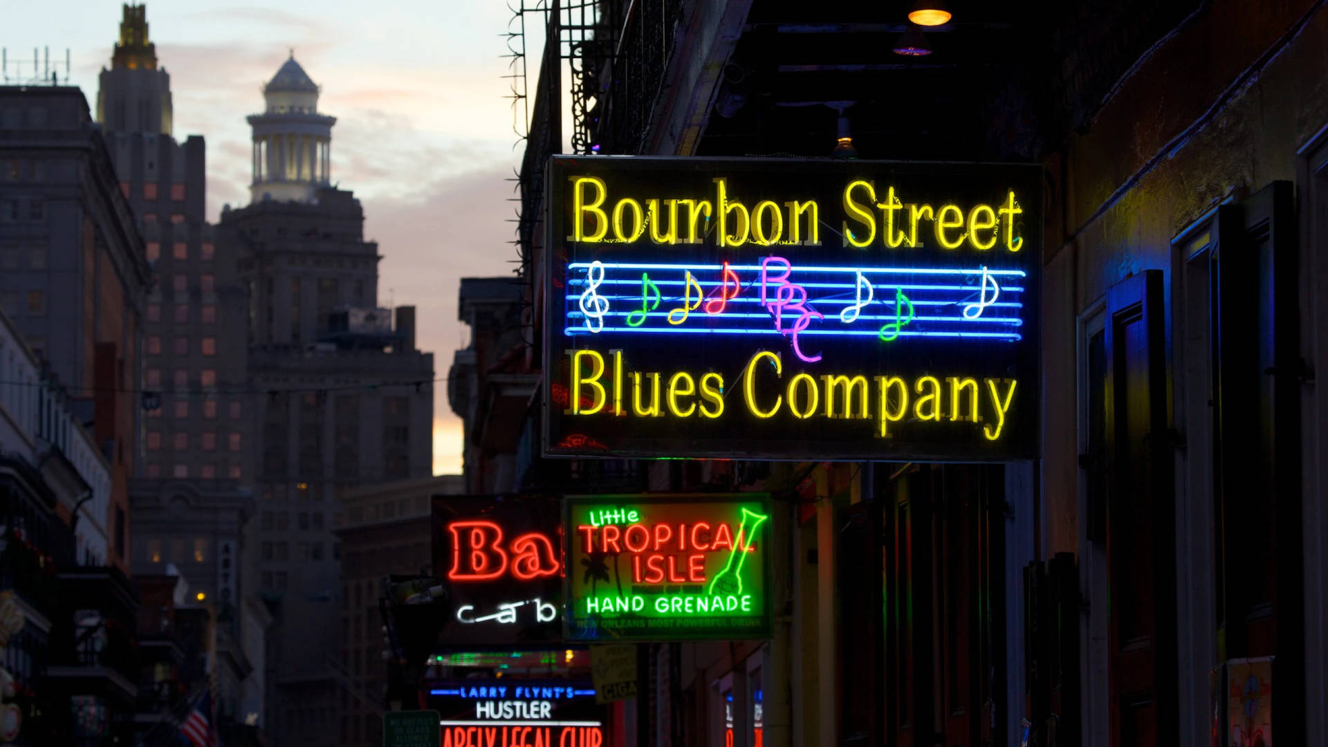 New Orleans Blues Company Neon Sign Background