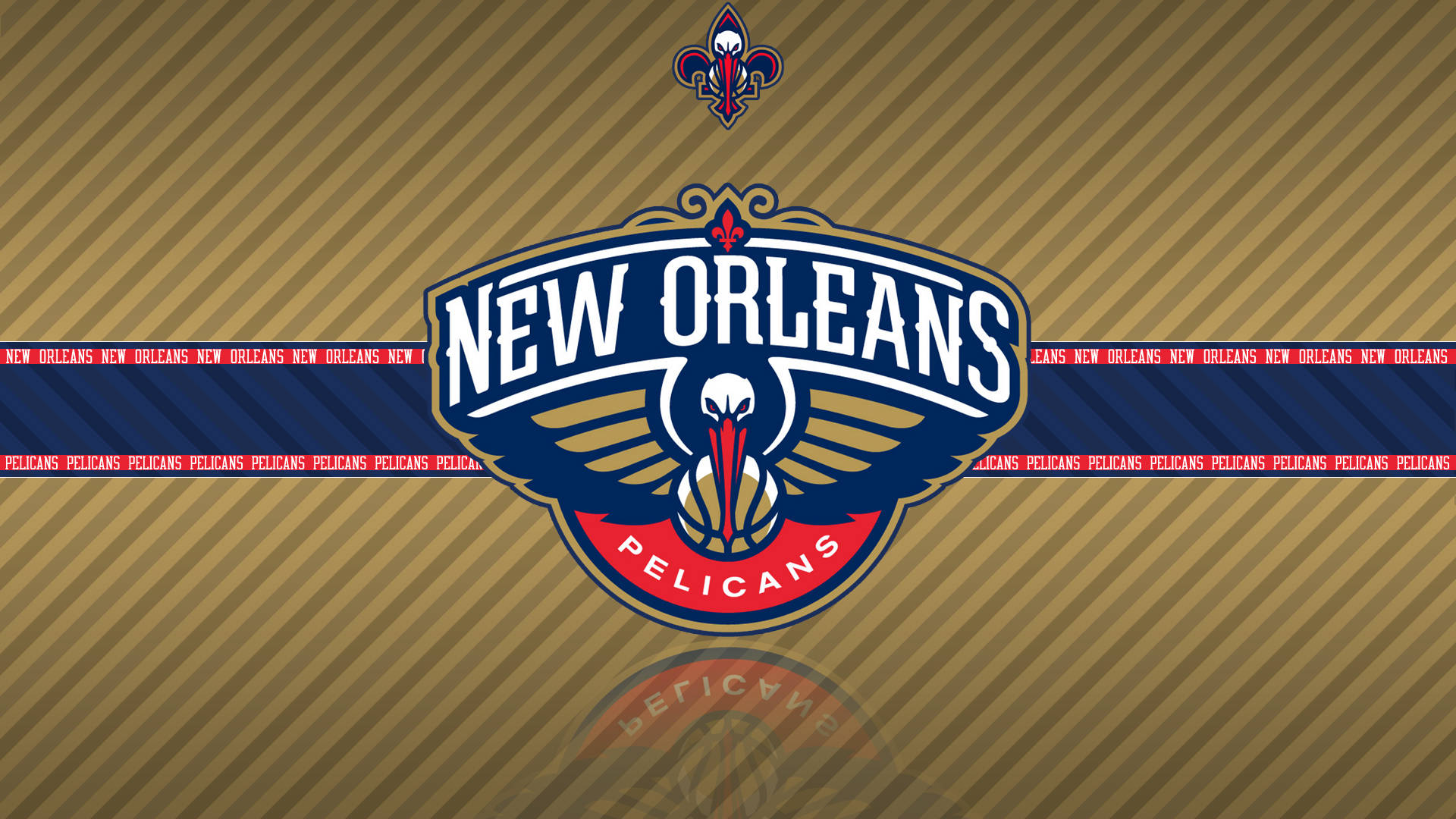 New Orleans Pelicans Brown Diagonal Pattern Background