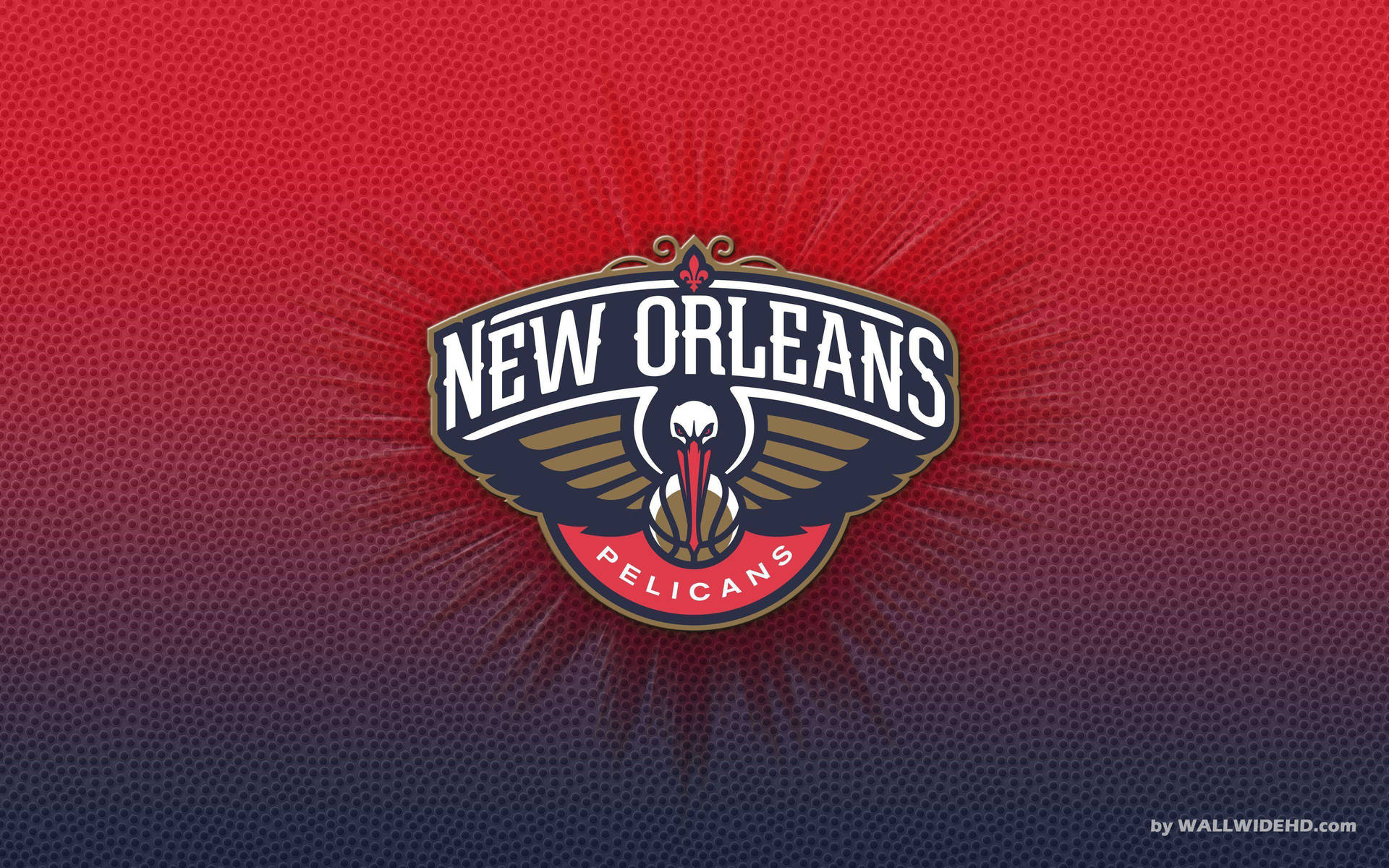 New Orleans Pelicans Logo Red Blue Background