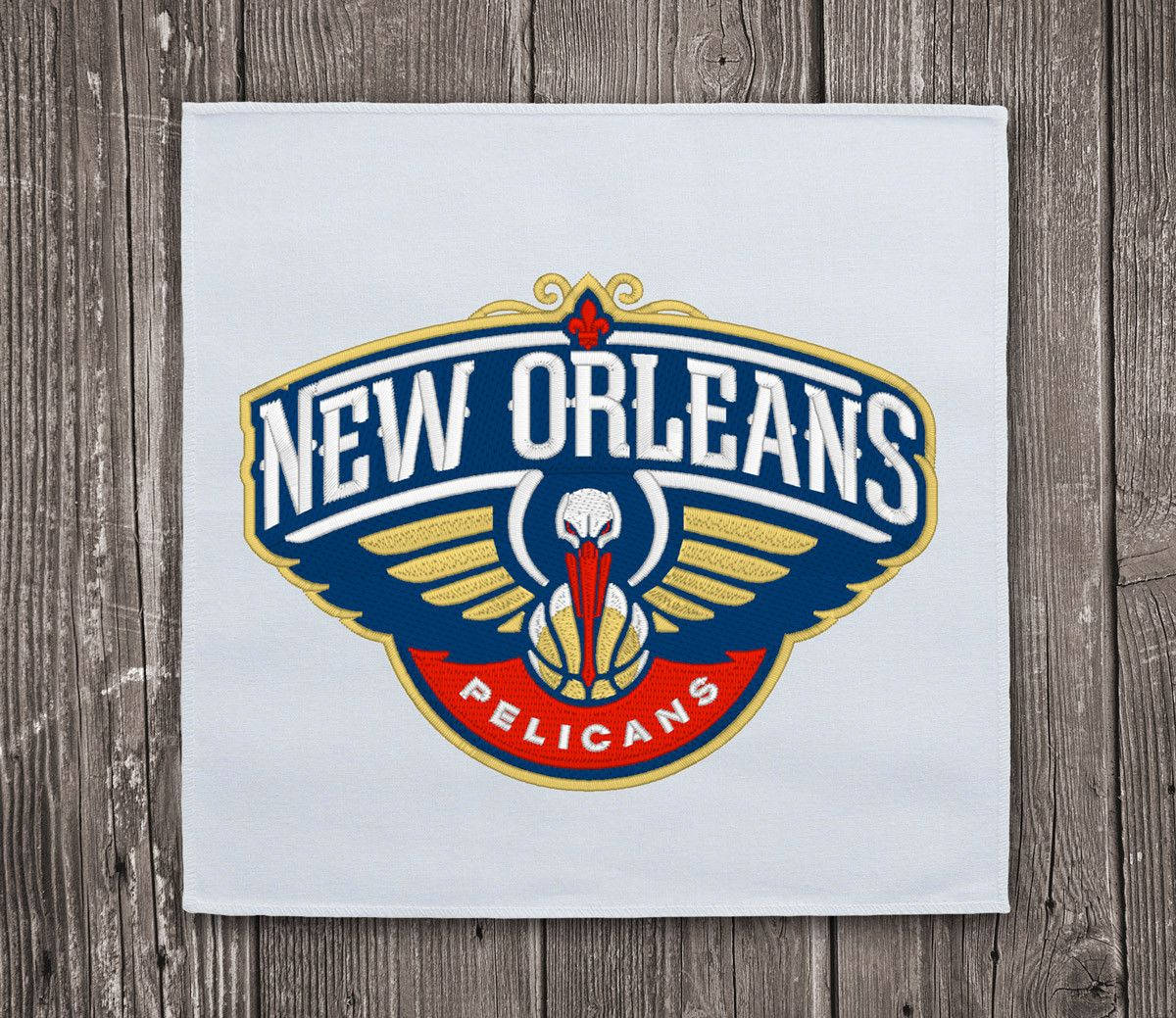New Orleans Pelicans On Grey Wood Background