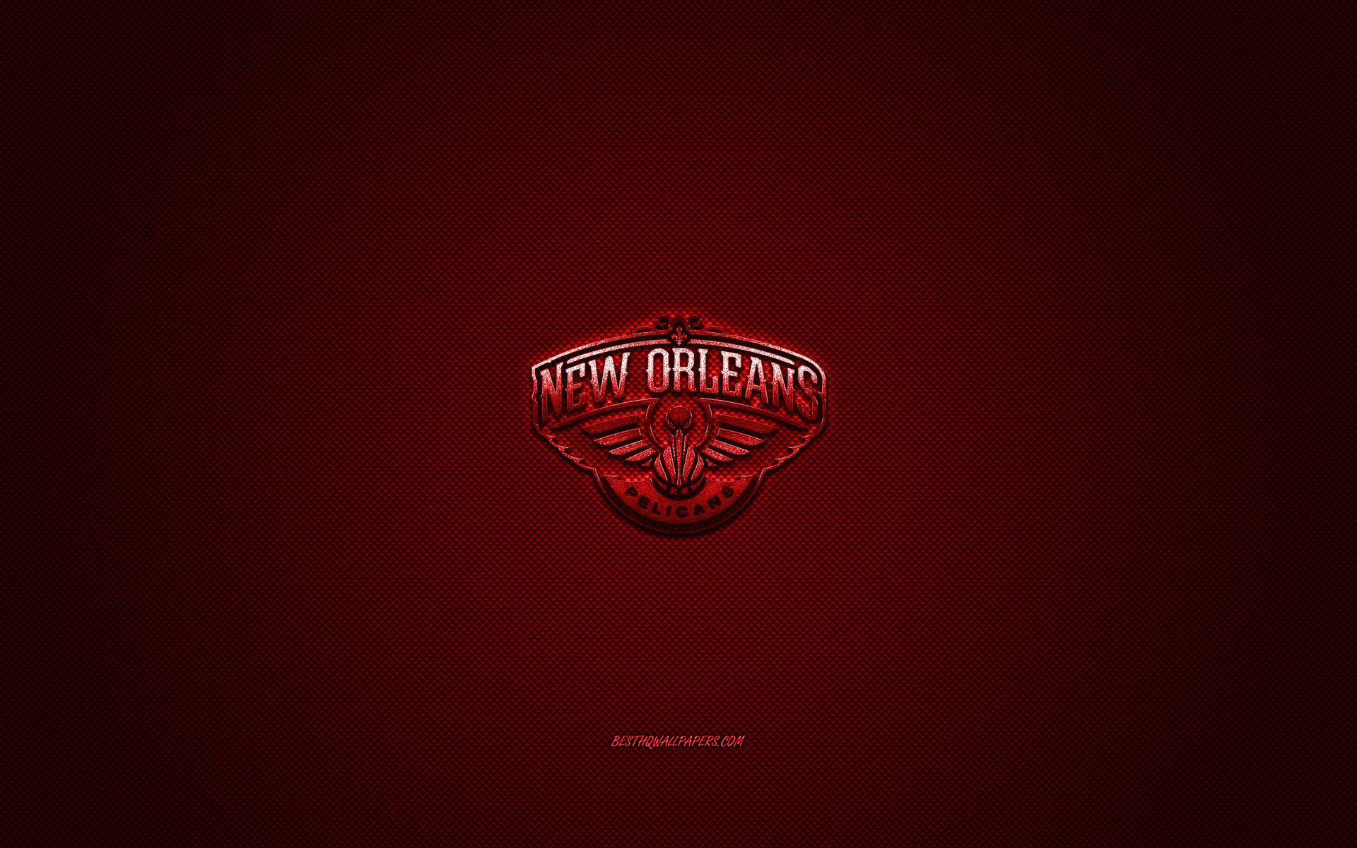 New Orleans Pelicans Red Carbon Fiber Background