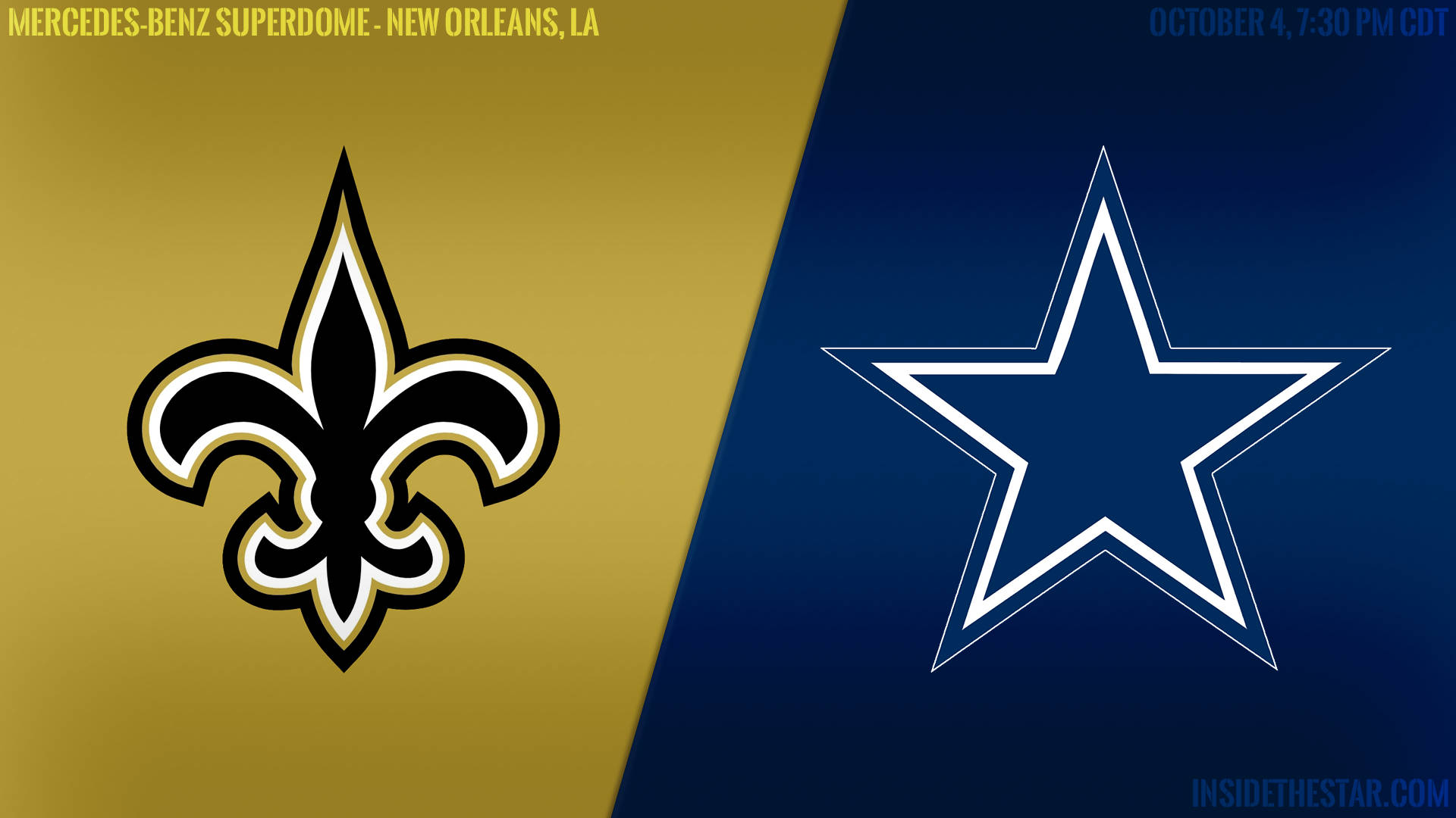 New Orleans Saints And Dallas Cowboys Logo Background