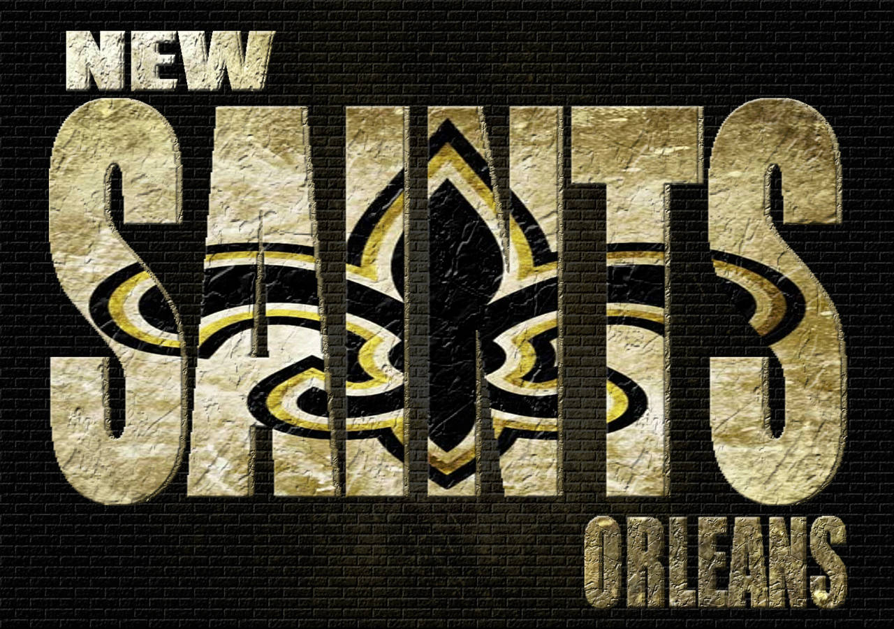New Orleans Saints Gold Text Background