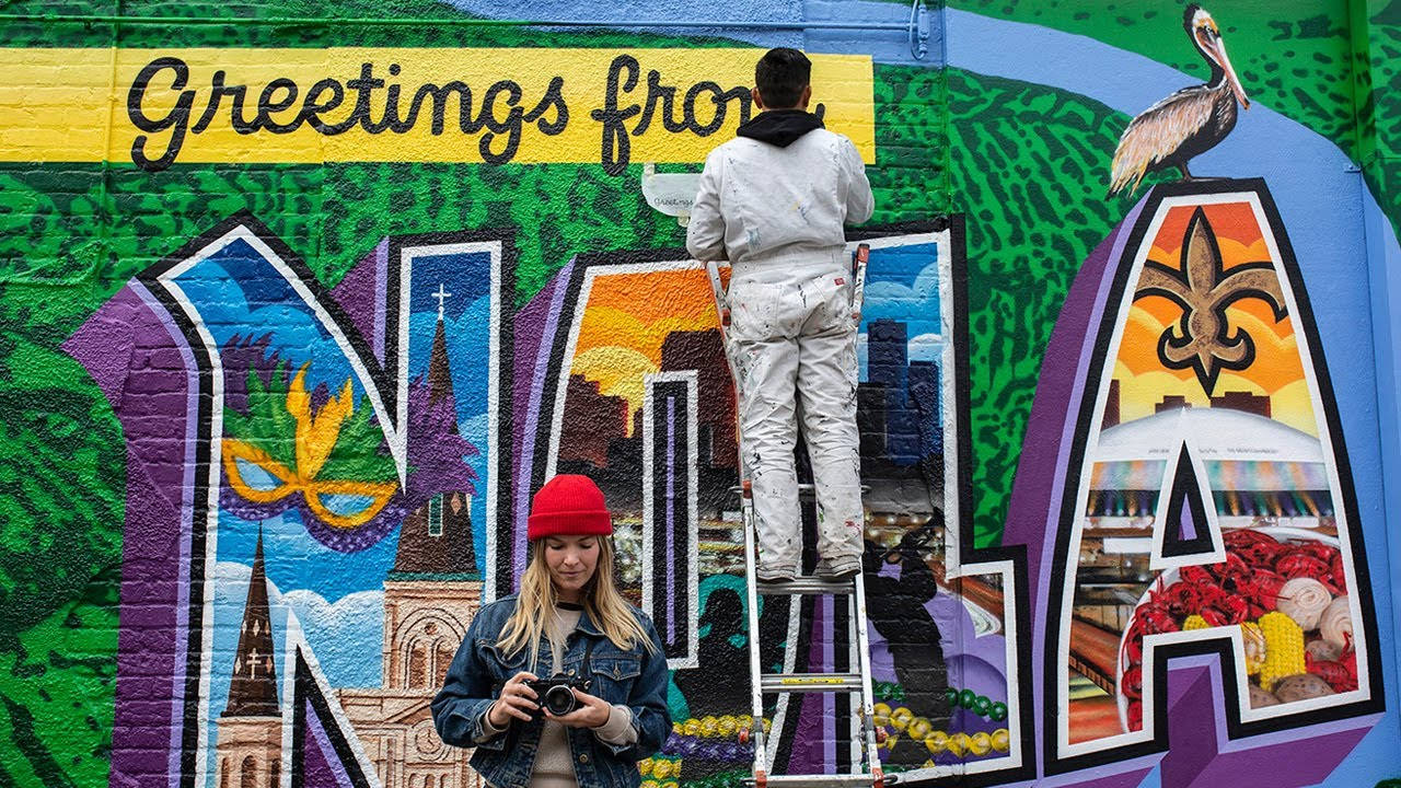 New Orleans Street Mural Background