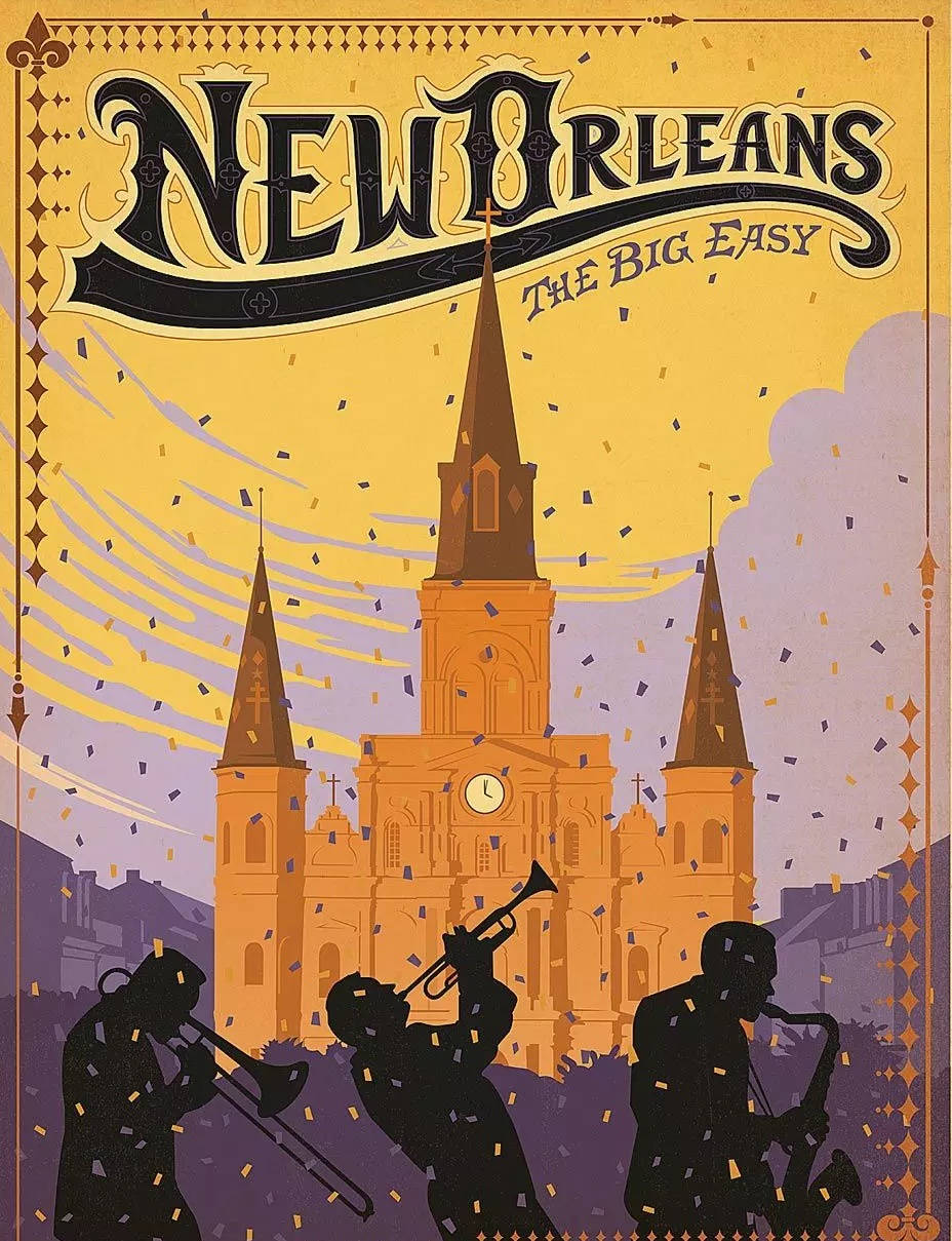 New Orleans Vintage Artwork Background