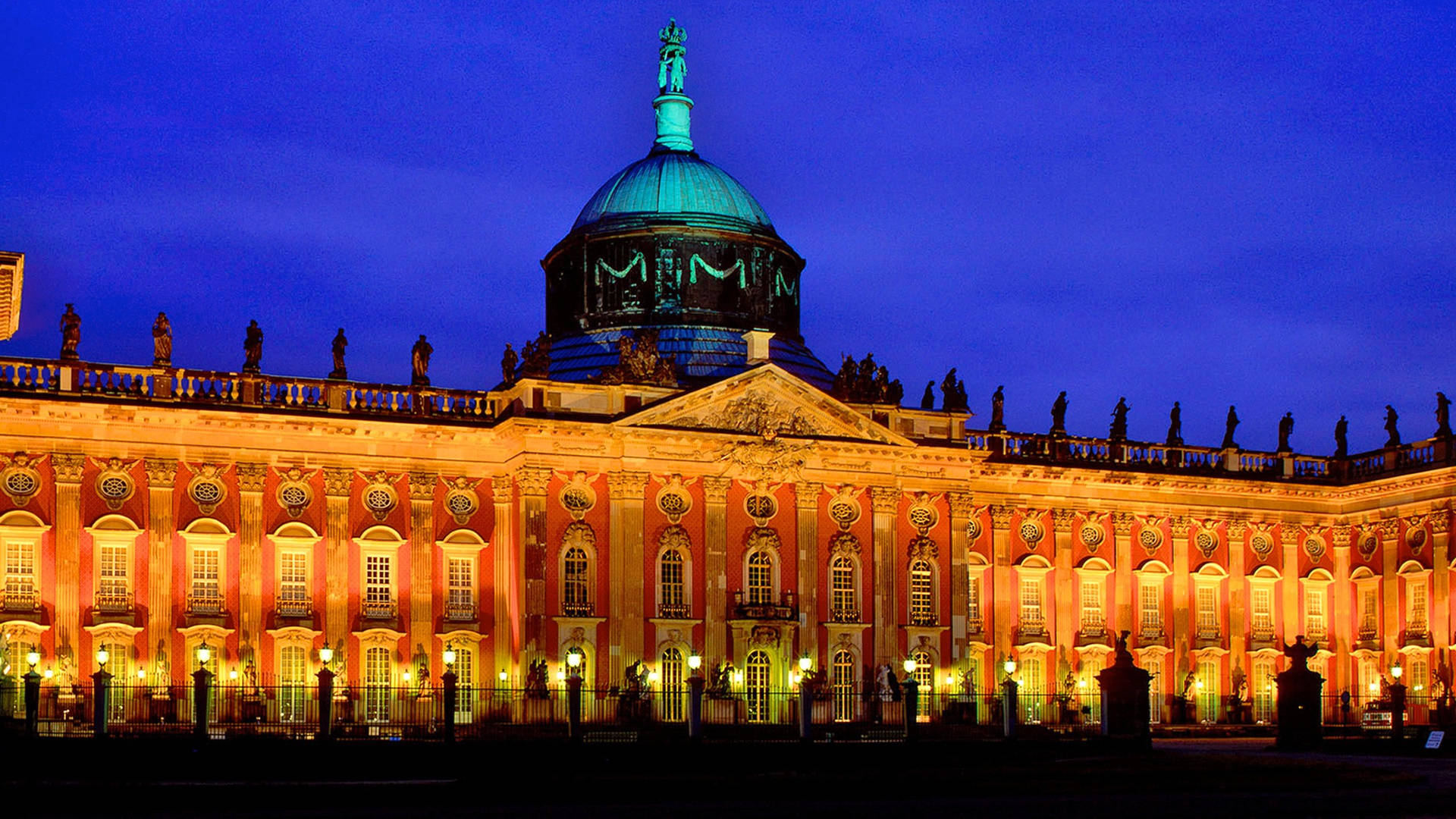 New Palace Potsdam At Night Background