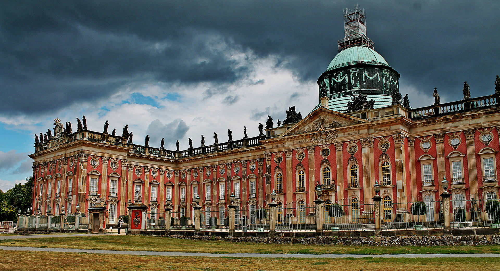 New Palace Potsdam Dark Clouds Background