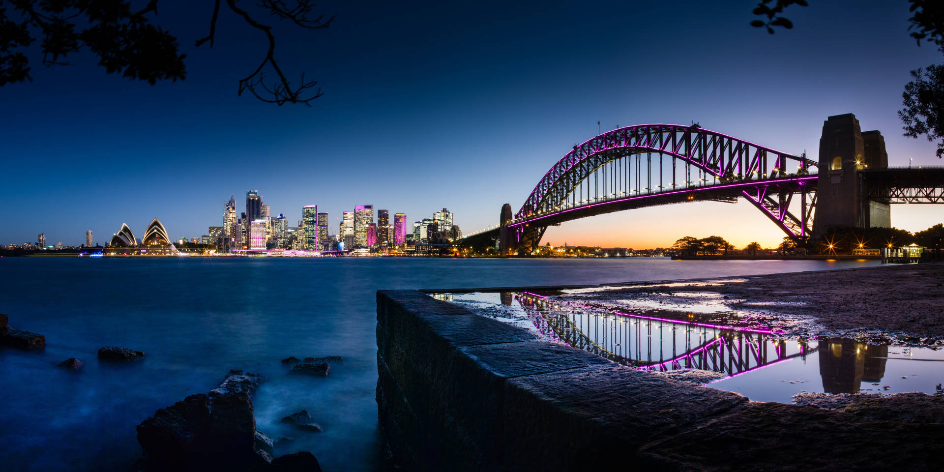 New South Wales Purple Bridge Background