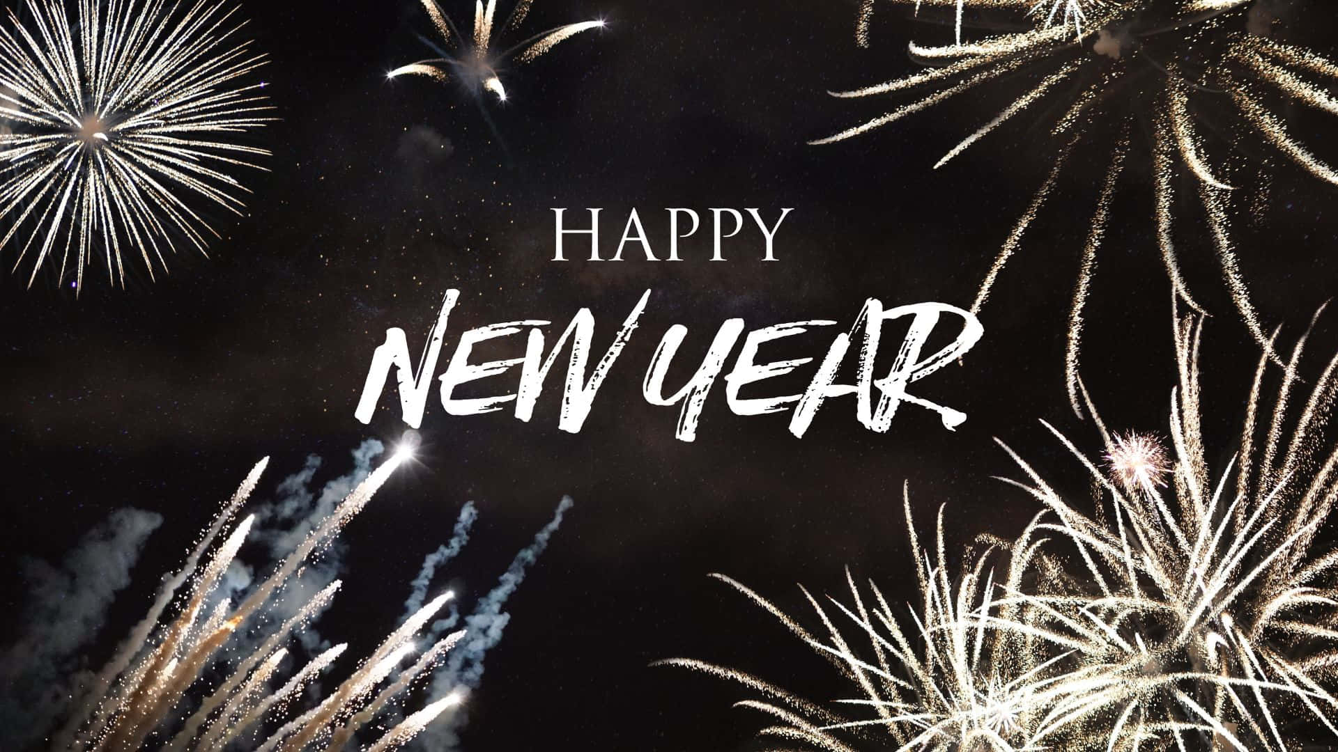 New Year Aesthetic With Firework Background