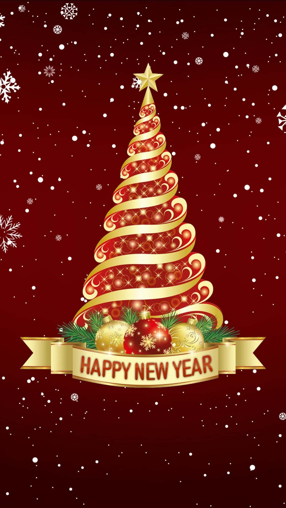 New Year Christmas Tree Phone Background