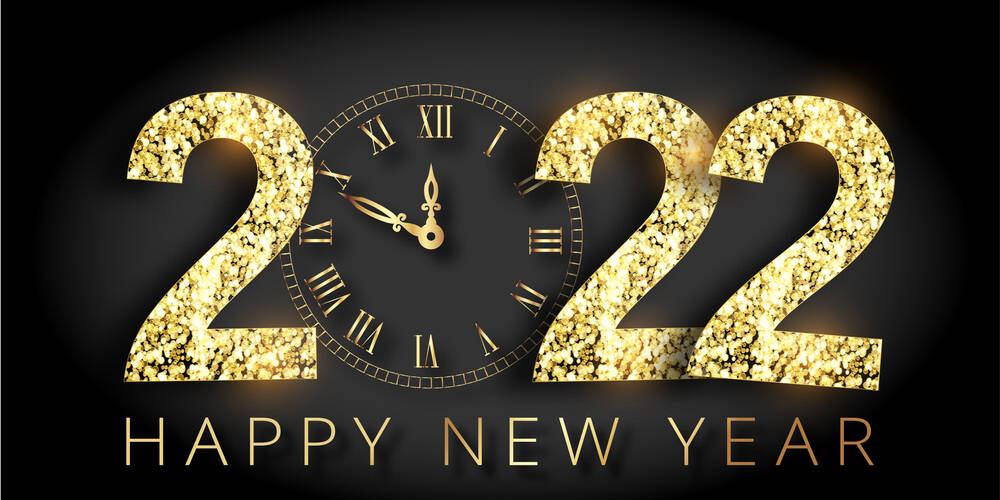 New Year Clock 2022 Background