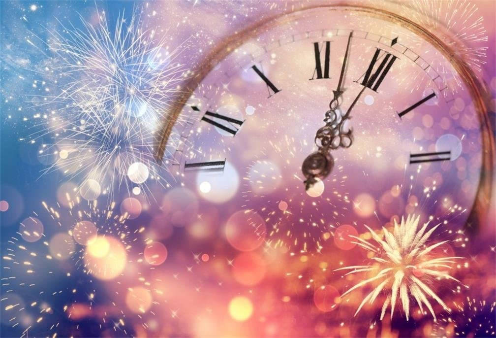 New Year Fancy Big Clock Background