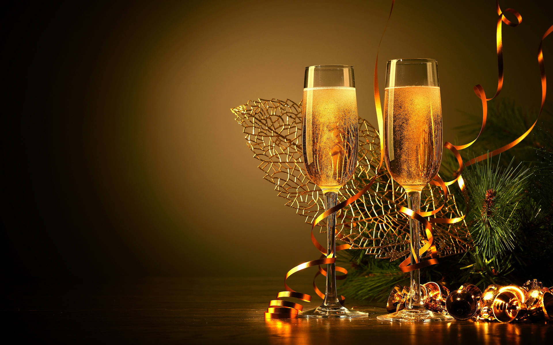 New Year Gold Champagne Drink Background