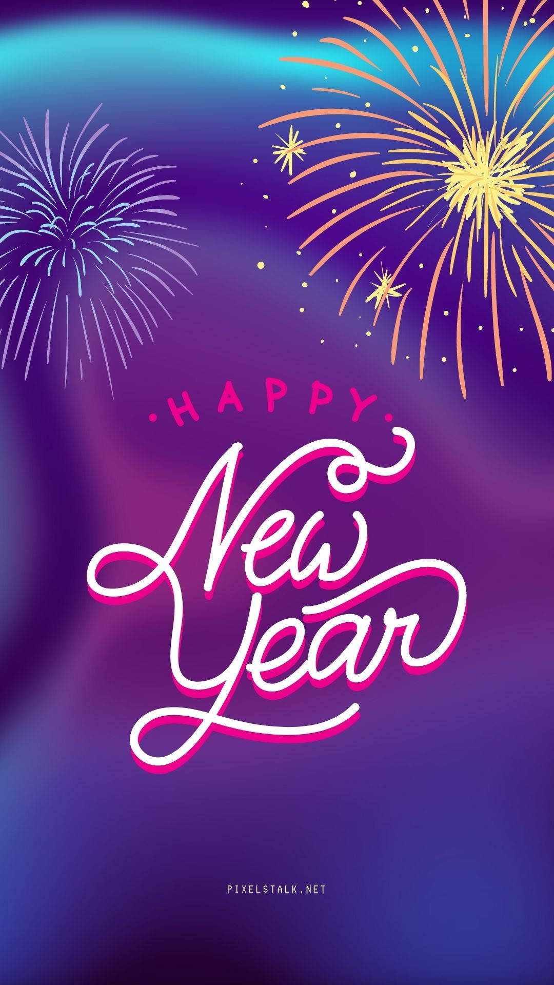 New Year Greetings On Purple Background Background