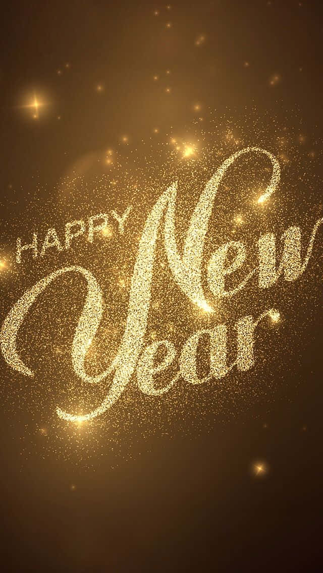 New Year Phone Gold Glitters Background