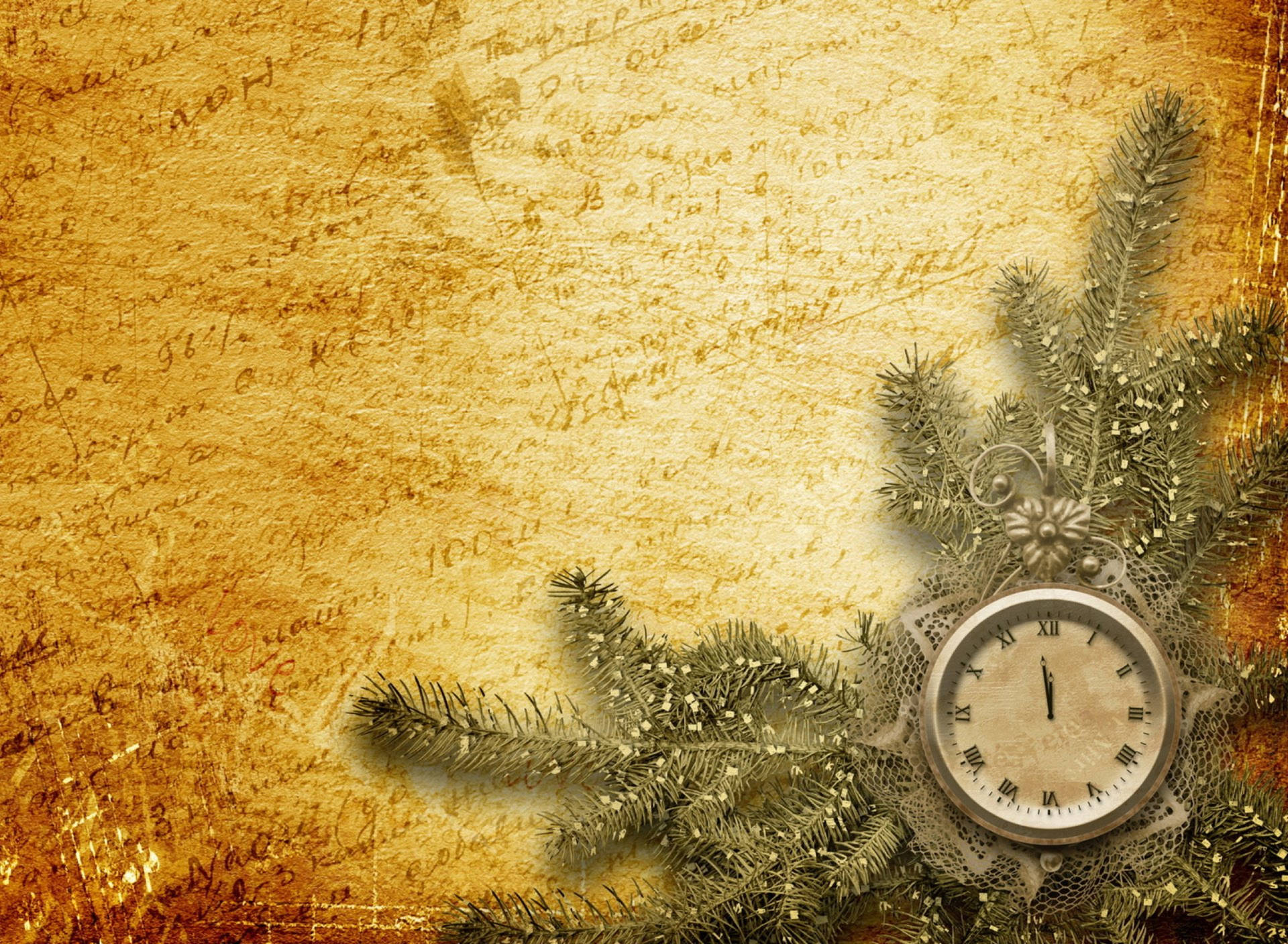 New Year's Eve Antique Clock Background