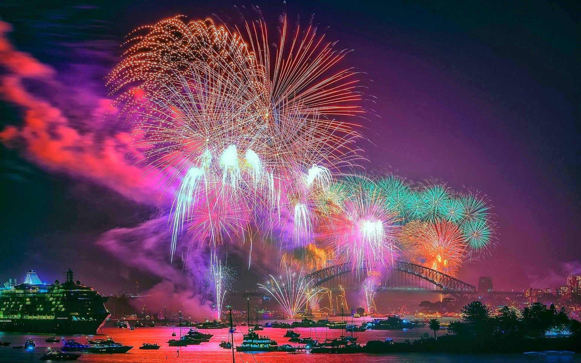 New Year's Eve Fireworks Sydney Background