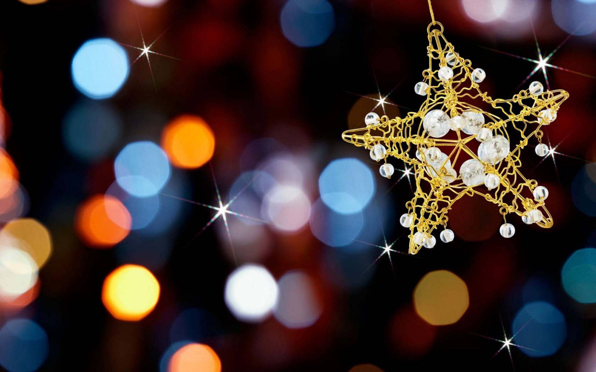 New Year's Star Bokeh Aesthetic Background