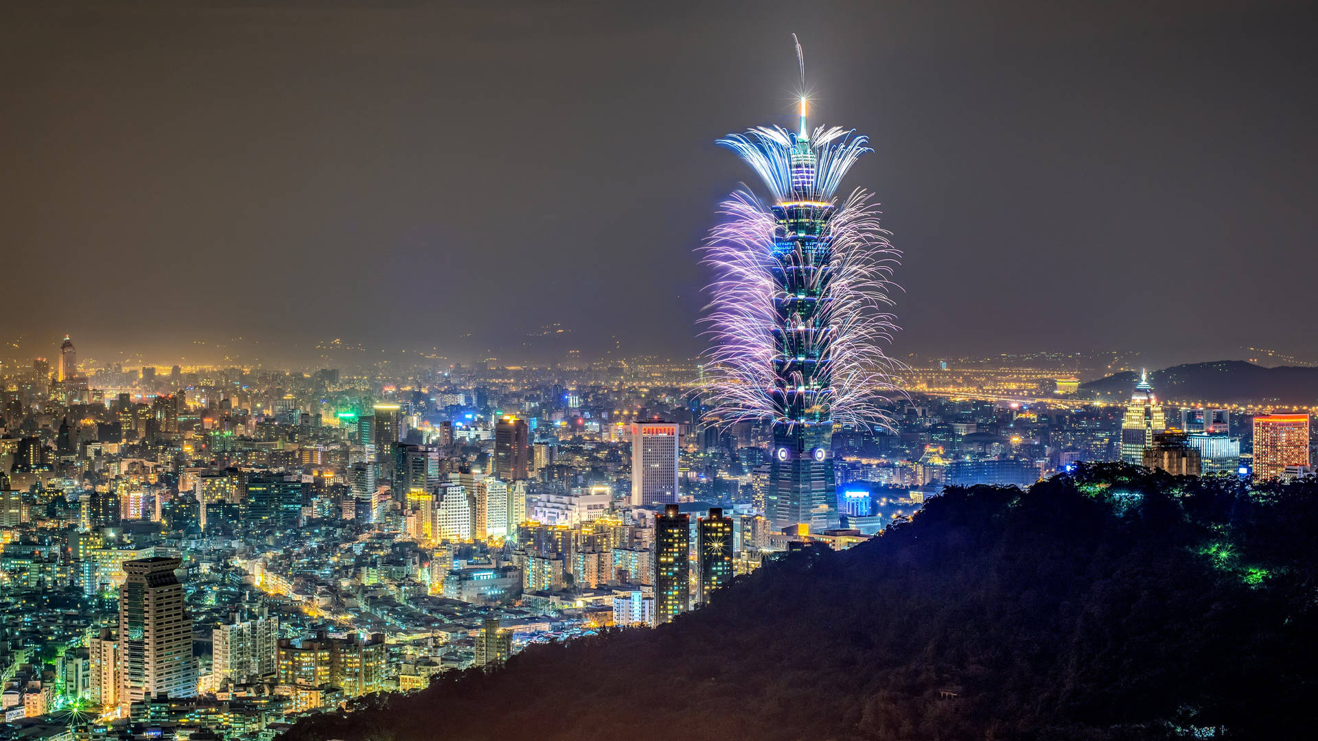 New Year Taipei 101 Taiwan Background