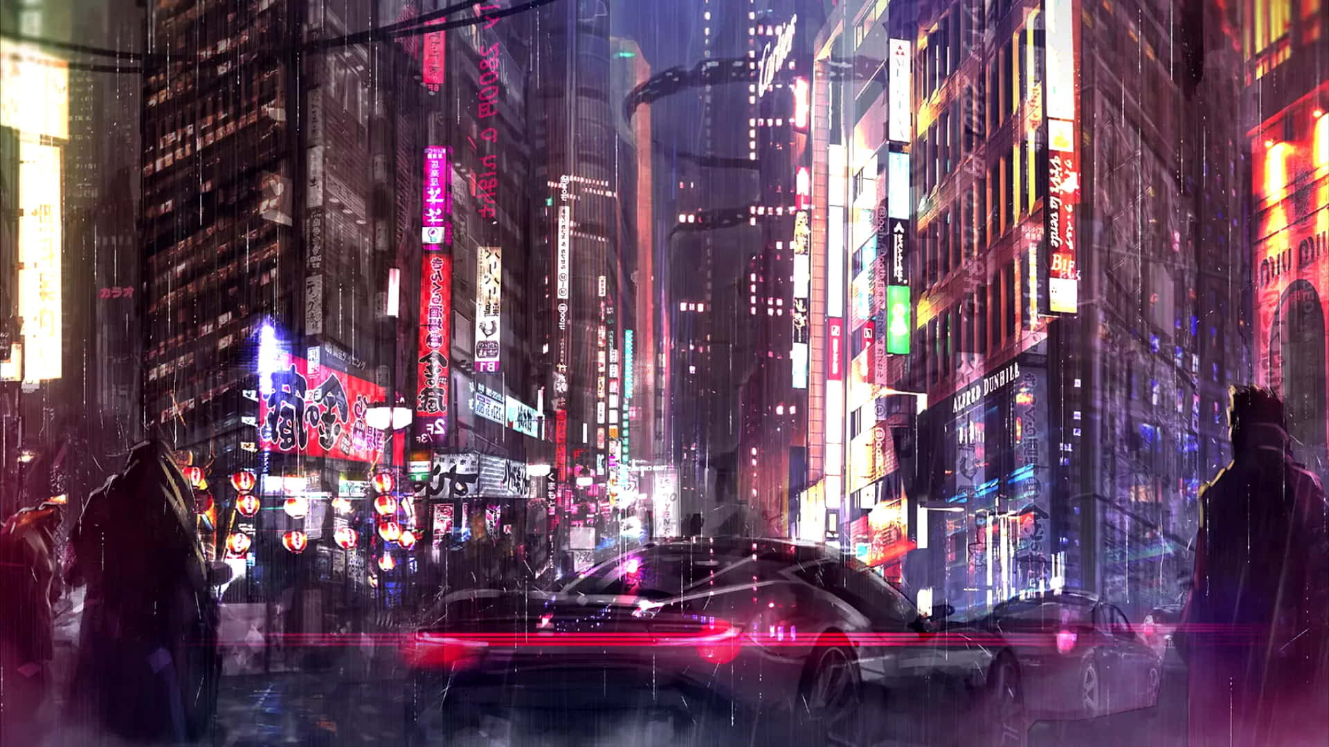 New Year’s Eve In Cyberpunk Night City Background