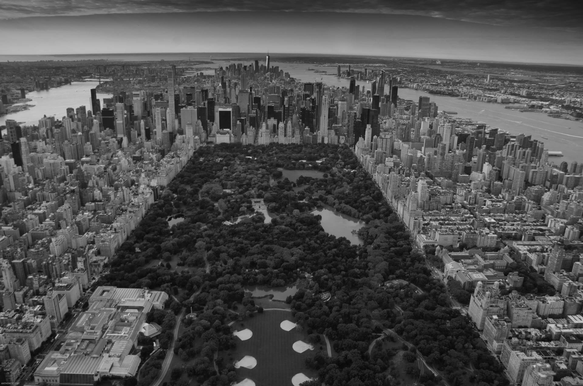 New York Black And White Central Park Background