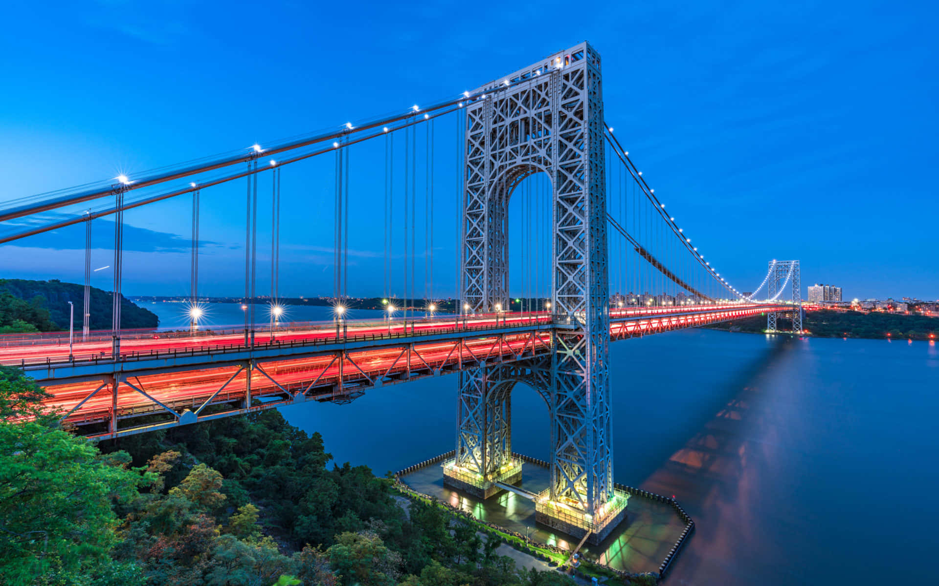 New York City 4k Ultra Hd Bridge Over River Background